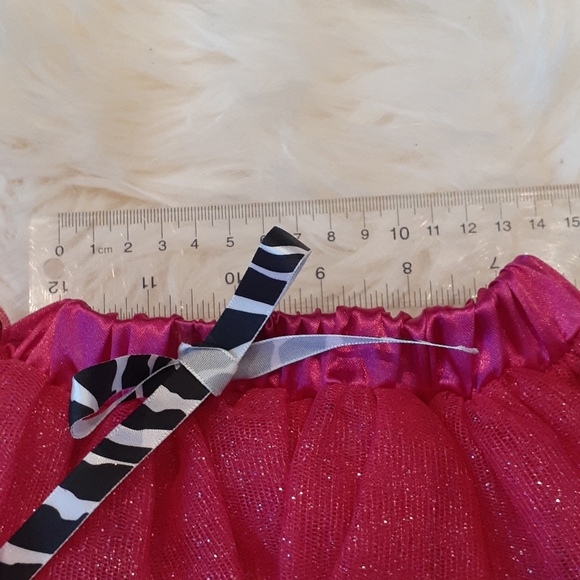 NEW Baby Glitter Tutu with Zebra Print Trim - Picture 3 of 4